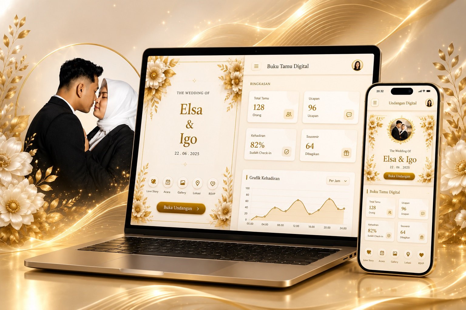Preview Dashboard Buku Tamu Digital Aira Organizer